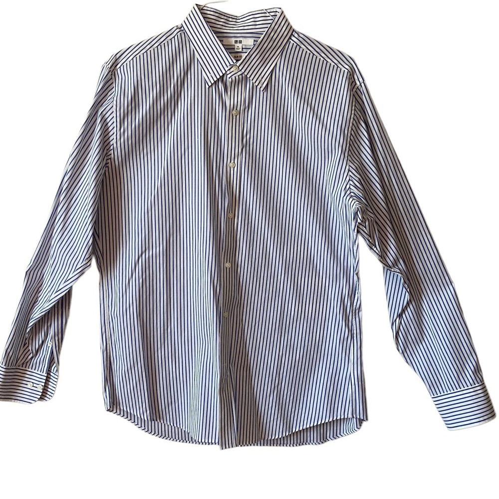 Uniqlo Men’s Royal Blue Pinstripe Slim Fit Button Down Shirt XL